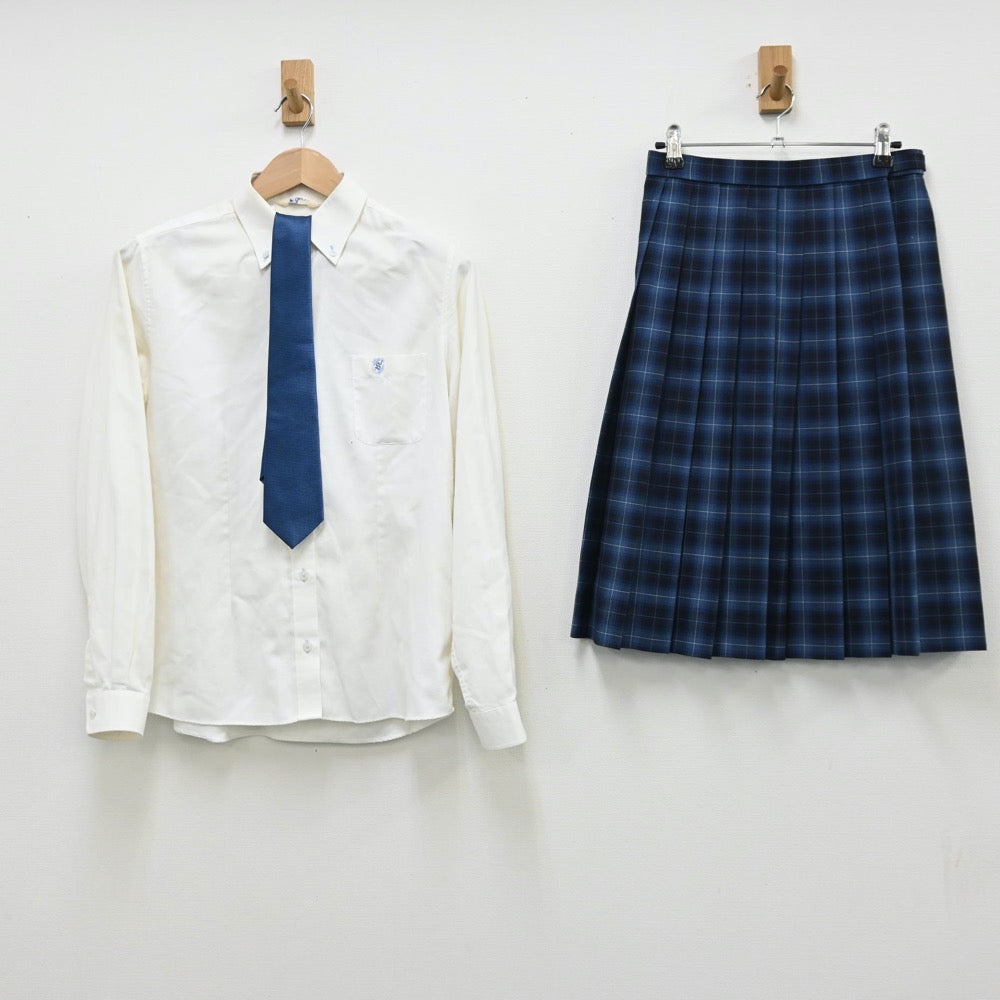 【中古】京都府 京都産業大学附属高等学校 女子制服 4点（ブレザー・シャツ・スカート）sf010872