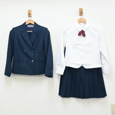 【中古】愛知県 豊ヶ丘高等学校 女子制服 4点（ブレザー・シャツ・スカート）sf010875