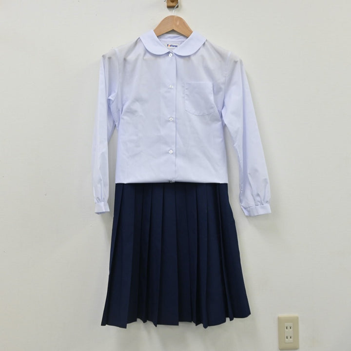 【中古】千葉県 野田市立岩名中学校 女子制服 4点（セーラー服・シャツ・スカート）sf010879