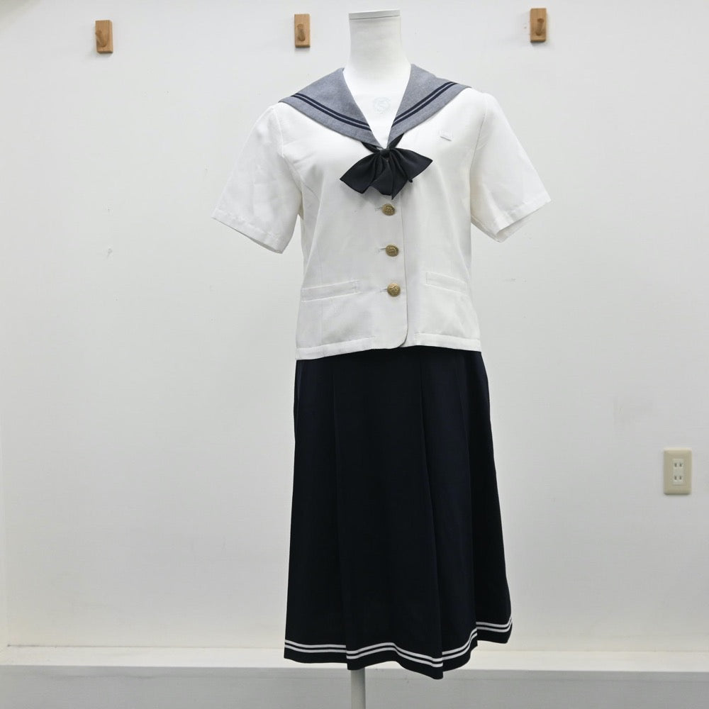 【中古】愛媛県 済美高等学校 女子制服 6点（セーラー服・セーラー服・スカート）sf010909