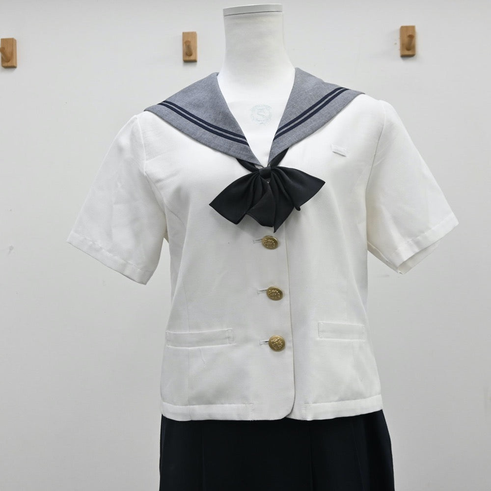 【中古】愛媛県 済美高等学校 女子制服 6点（セーラー服・セーラー服・スカート）sf010909