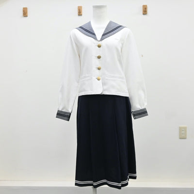 【中古】愛媛県 済美高等学校 女子制服 6点（セーラー服・セーラー服・スカート）sf010909