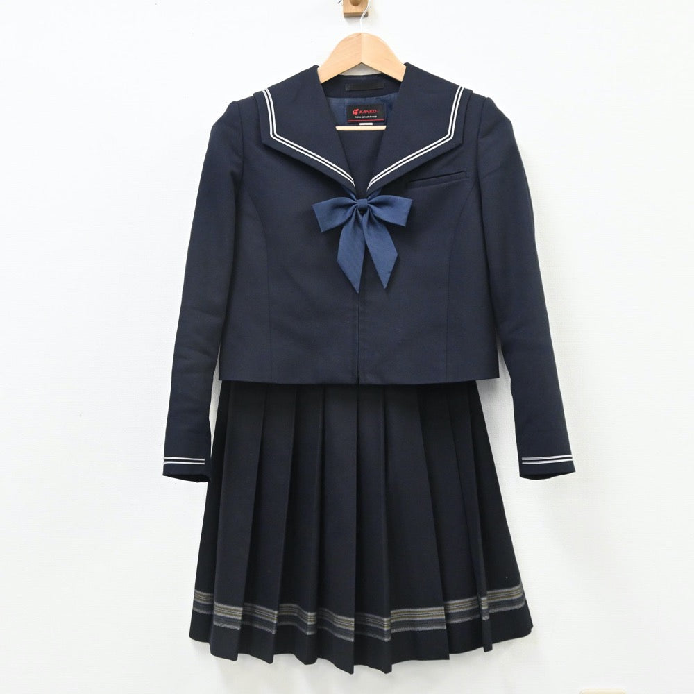 【中古】北海道 北海道函館西高等学校 女子制服 3点（セーラー服・スカート）sf010931