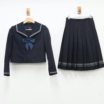 【中古】北海道 北海道函館西高等学校 女子制服 3点（セーラー服・スカート）sf010931