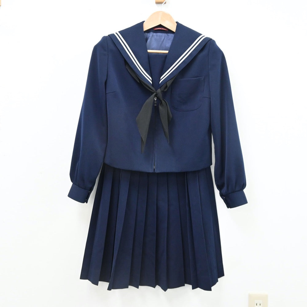 【中古】岐阜県 蘇南中学校 女子制服 3点（セーラー服・スカート）sf010955