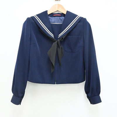 【中古】岐阜県 蘇南中学校 女子制服 3点（セーラー服・スカート）sf010955