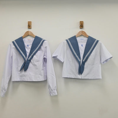 【中古】大分県 大分鶴崎高等学校 女子制服 3点（セーラー服・スカート）sf010978