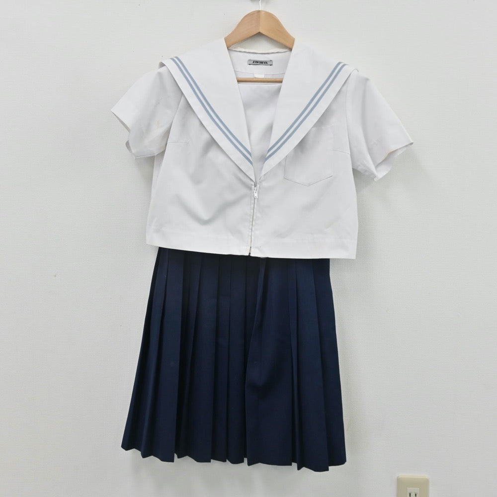 【中古】三重県 光陵中学校 女子制服 4点（セーラー服・スカート）sf010987