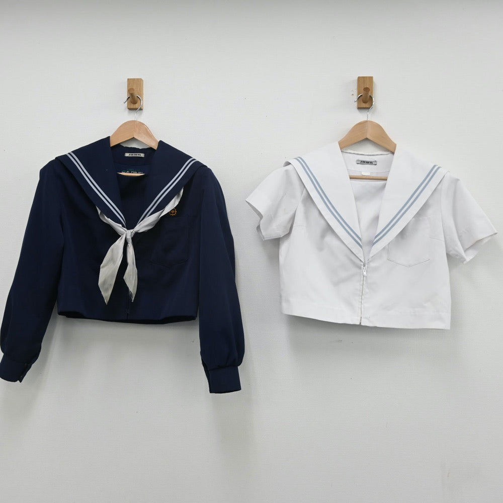 【中古】三重県 光陵中学校 女子制服 4点（セーラー服・スカート）sf010987