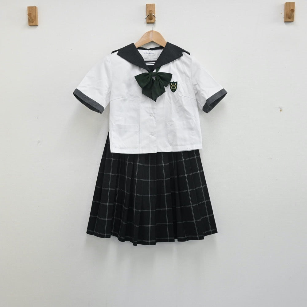 【中古】岡山県 山陽学園中学校 女子制服 5点（セーラー服・スカート）sf011024