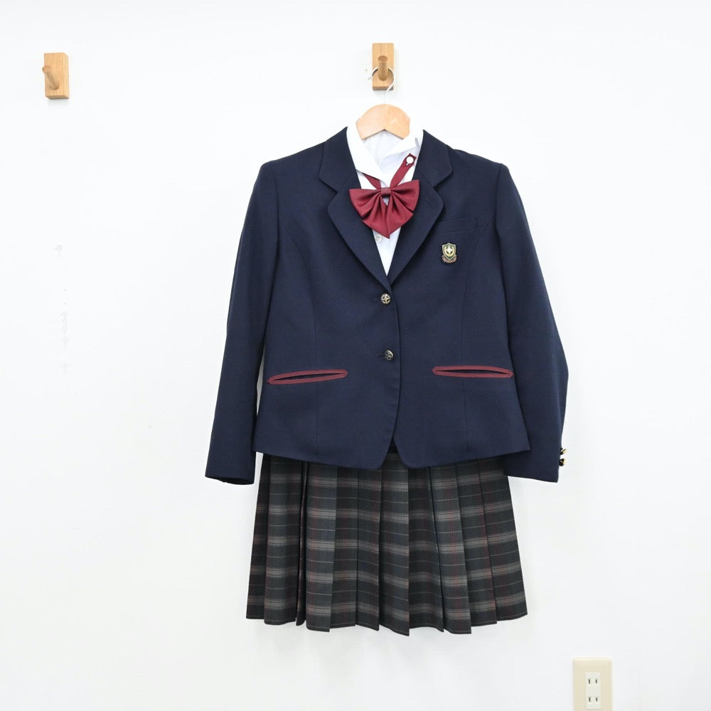 【中古】北海道 札幌日本大学高等学校 女子制服 6点（ブレザー・シャツ・シャツ・ニット・スカート）sf011055