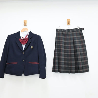 【中古】北海道 札幌日本大学高等学校 女子制服 6点（ブレザー・シャツ・シャツ・ニット・スカート）sf011055