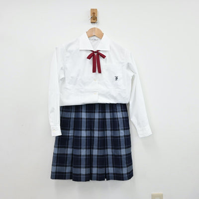 【中古】東京都 富士見高等学校 女子制服 5点（ブレザー・シャツ・スカート）sf011059
