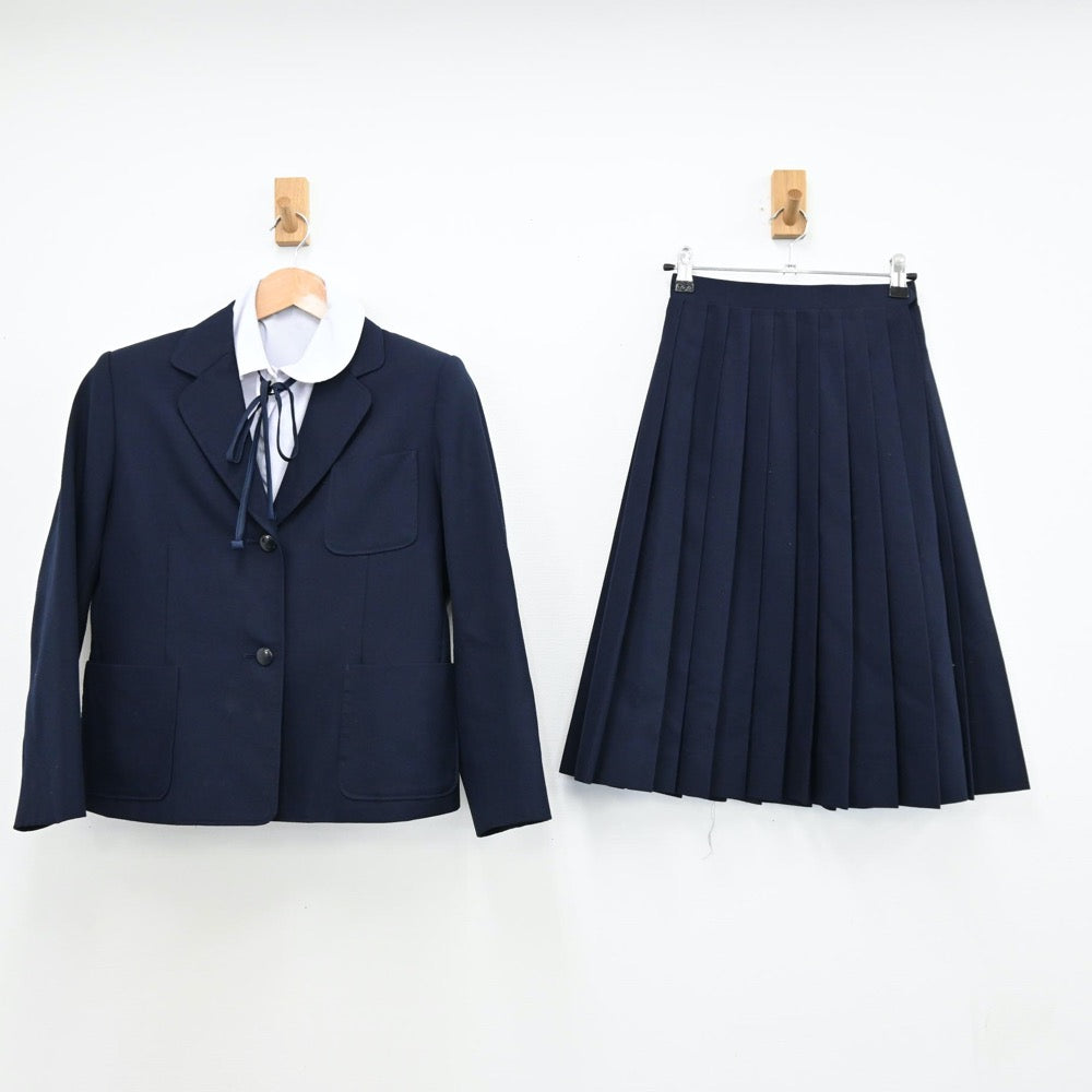 【中古】埼玉県 熊谷市立三尻中学校 女子制服 4点（ブレザー・シャツ・スカート）sf011062