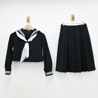 【中古】東京都 富士見中学校 女子制服 3点（セーラー服・スカート）sf011072