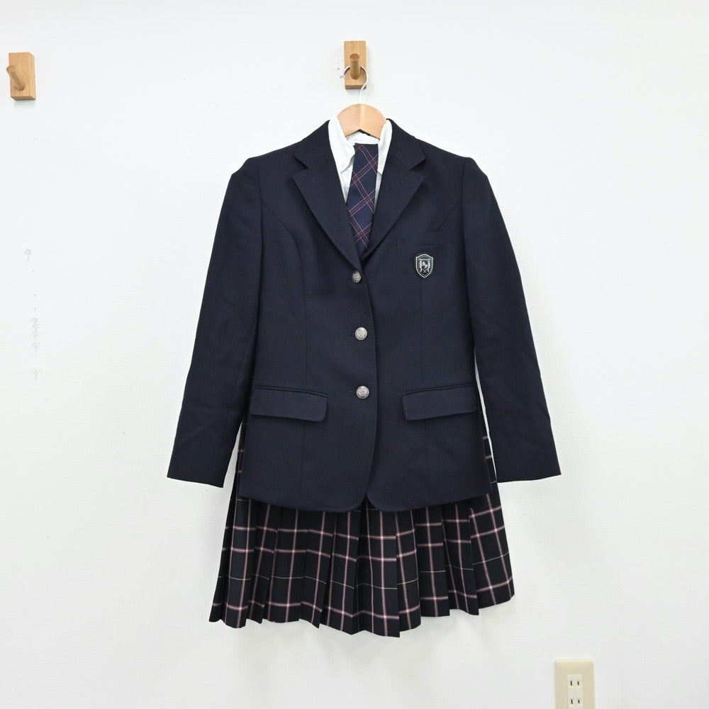 【中古】埼玉県 東京成徳大学深谷高等学校 女子制服 6点（ブレザー・シャツ・シャツ・ニット・スカート）sf011089