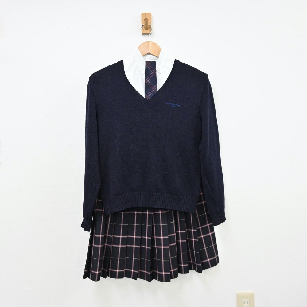 【中古】埼玉県 東京成徳大学深谷高等学校 女子制服 6点（ブレザー・シャツ・シャツ・ニット・スカート）sf011089