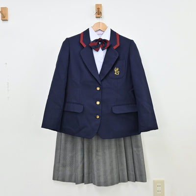 【中古】奈良県 智辯学園中学校・高等学校 女子制服 6点（ブレザー・シャツ・ニット・スカート）sf011095