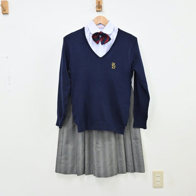 【中古】奈良県 智辯学園中学校・高等学校 女子制服 6点（ブレザー・シャツ・ニット・スカート）sf011095