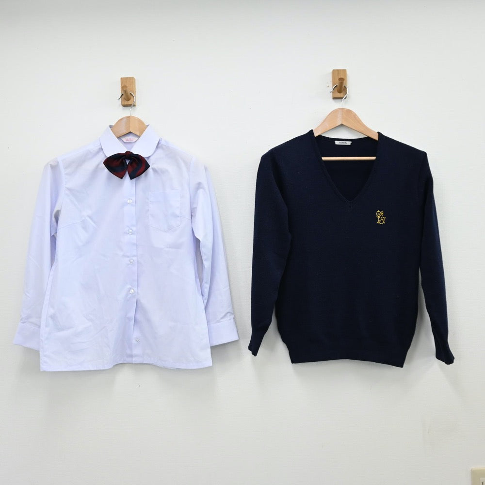 【中古】奈良県 智辯学園中学校・高等学校 女子制服 6点（ブレザー・シャツ・ニット・スカート）sf011095