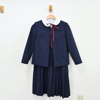 【中古】福岡県 福岡教育大学附属小倉中学校 女子制服 4点（ブレザー・シャツ・ジャンパースカート）sf011097