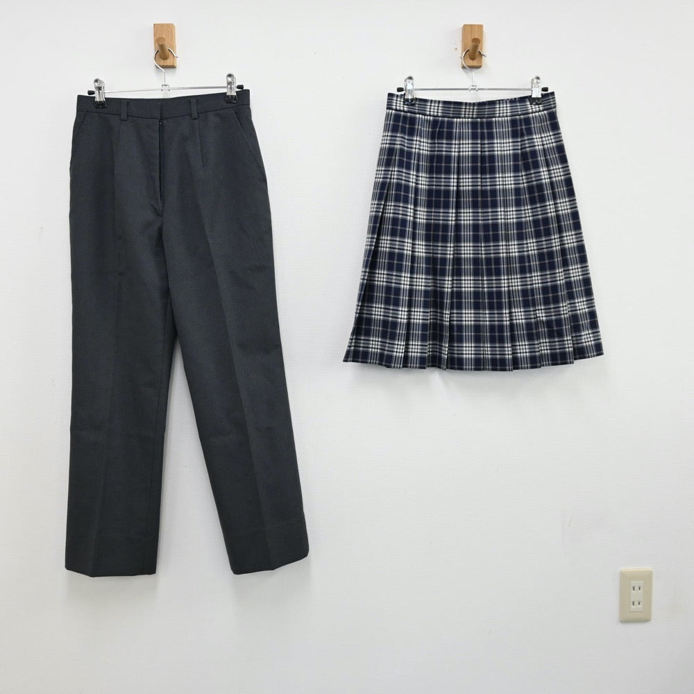 【中古】神奈川県 釜利谷高等学校 女子制服 5点（ブレザー・シャツ・ズボン・スカート）sf011129