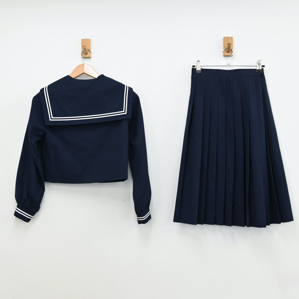 【中古】千葉県 亀山中学校 女子制服 3点（セーラー服・スカート）sf011167