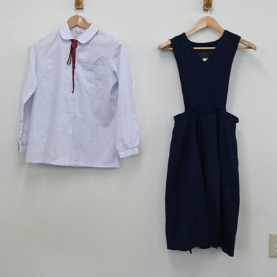 【中古】神奈川県 宮内中学校 女子制服 4点（ブレザー・シャツ・ジャンパースカート）sf011169