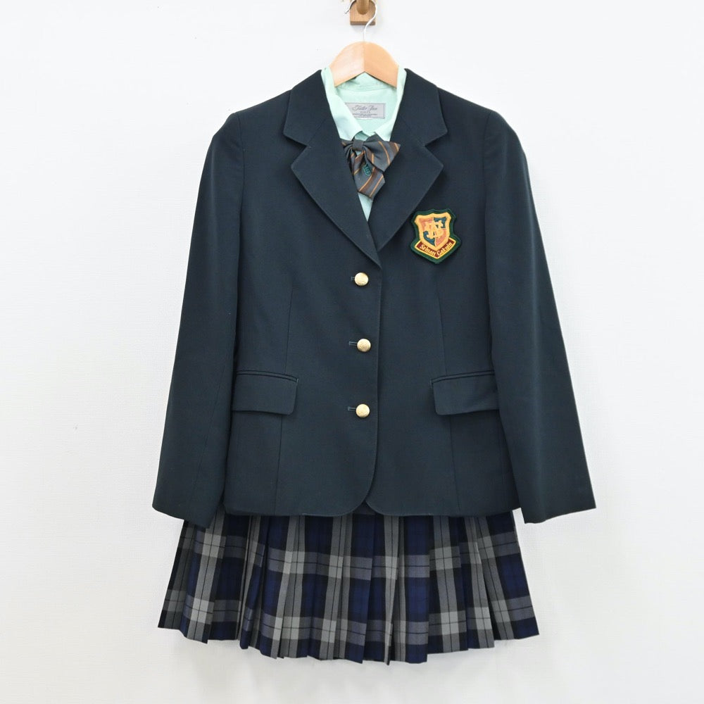 【中古】福岡県 西南学院高校 女子制服 5点（ブレザー・シャツ・ニット・スカート）sf011171