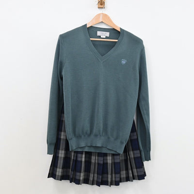 【中古】福岡県 西南学院高校 女子制服 5点（ブレザー・シャツ・ニット・スカート）sf011171