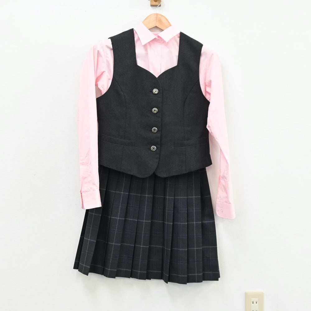 【中古】東京都 総合芸術高等学校 女子制服 6点（ブレザー・シャツ・ベスト・スカート）sf011209