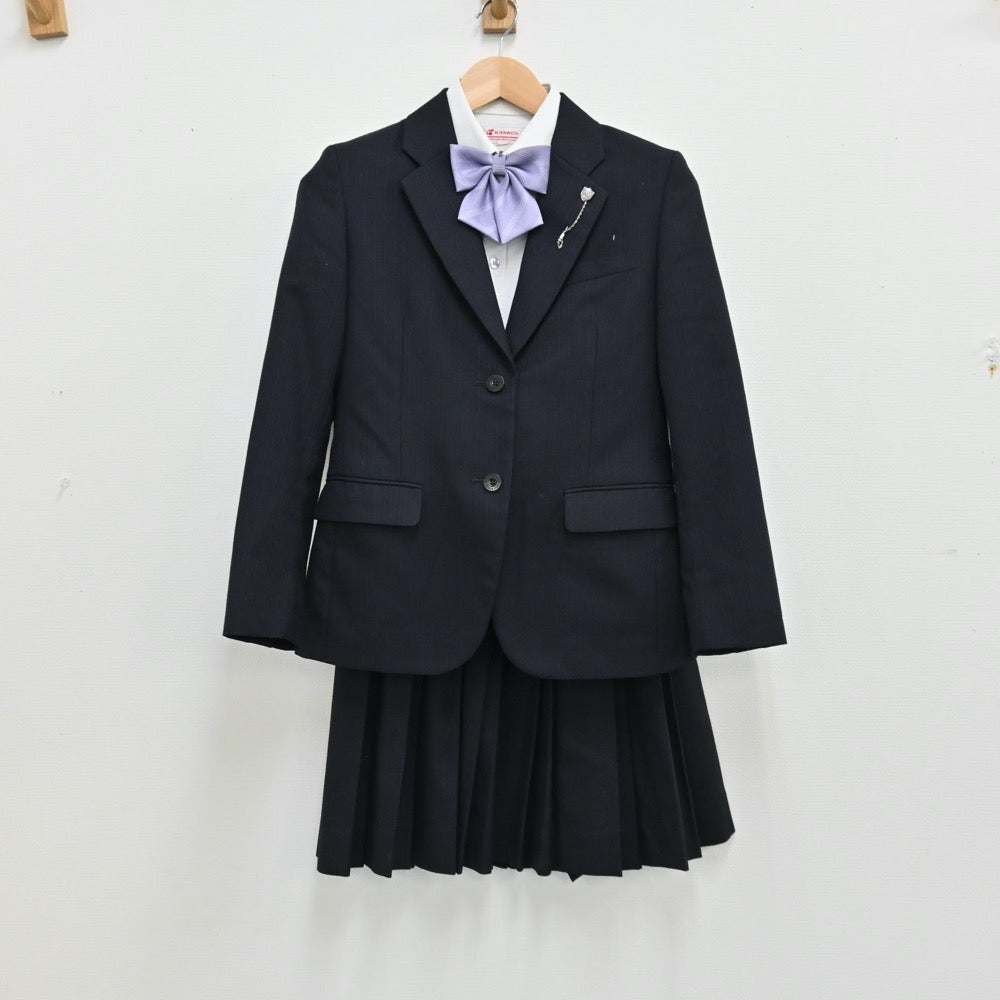 【中古】京都府 京都学園高等学校 女子制服 5点（ブレザー・ニット・シャツ・スカート）sf011227