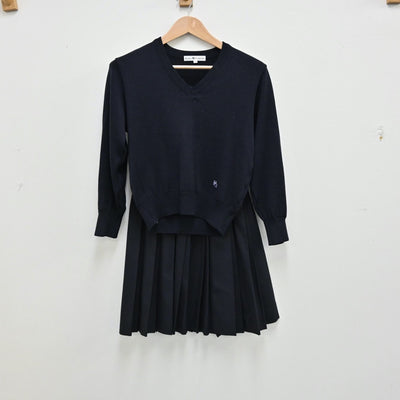 【中古】京都府 京都学園高等学校 女子制服 5点（ブレザー・ニット・シャツ・スカート）sf011227