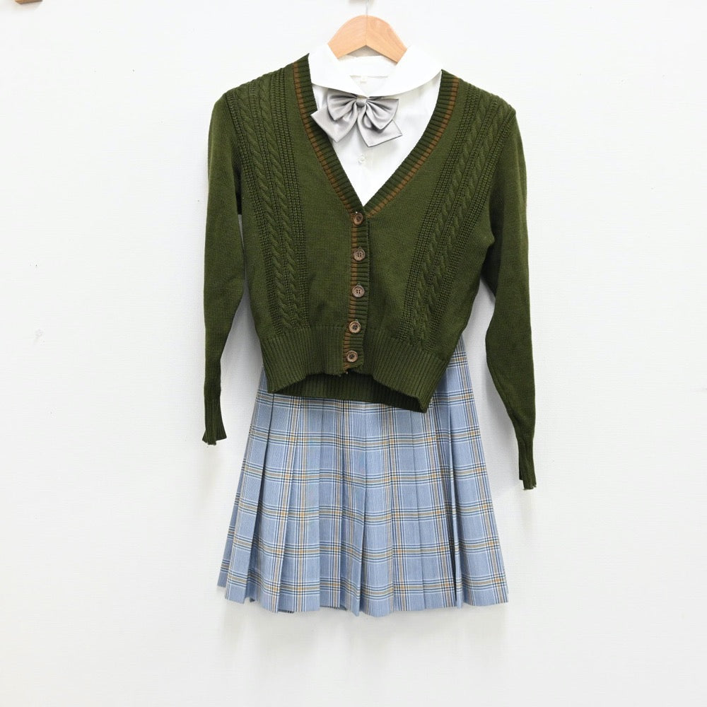 【中古】神奈川県 洗足学園中学高等学校 女子制服 5点（シャツ・ニット・スカート）sf011233