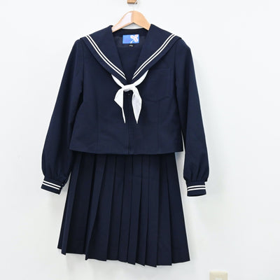 【中古】愛知県 愛知県新城市立東郷中学校 女子制服 3点（セーラー服・スカート）sf011247