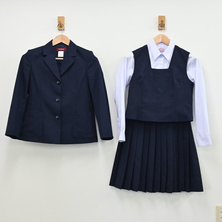 【中古】埼玉県 さいたま市立与野南中学校 女子制服 5点（ブレザー・シャツ・ベスト・スカート）sf011261