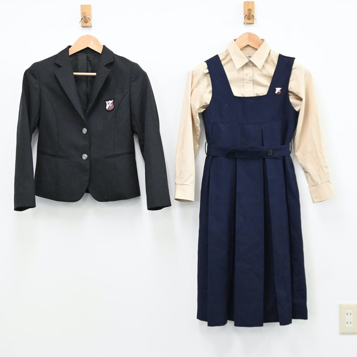 【中古】長野県 長野清泉女学院高等学校 女子制服 5点（ブレザー・シャツ・ニット・ジャンパースカート）sf011278