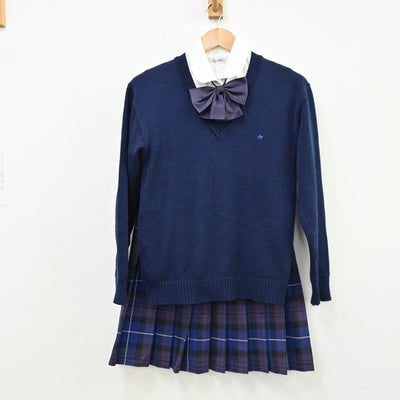 【中古】千葉県 千葉県立佐原白楊高校 女子制服 6点（ブレザー・ニット・シャツ・スカート）sf011320