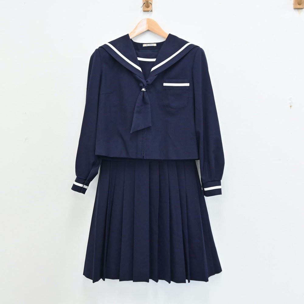 【中古】静岡県 静岡県富士宮市立富士根南中学校 女子制服 3点（セーラー服・スカート）sf011334