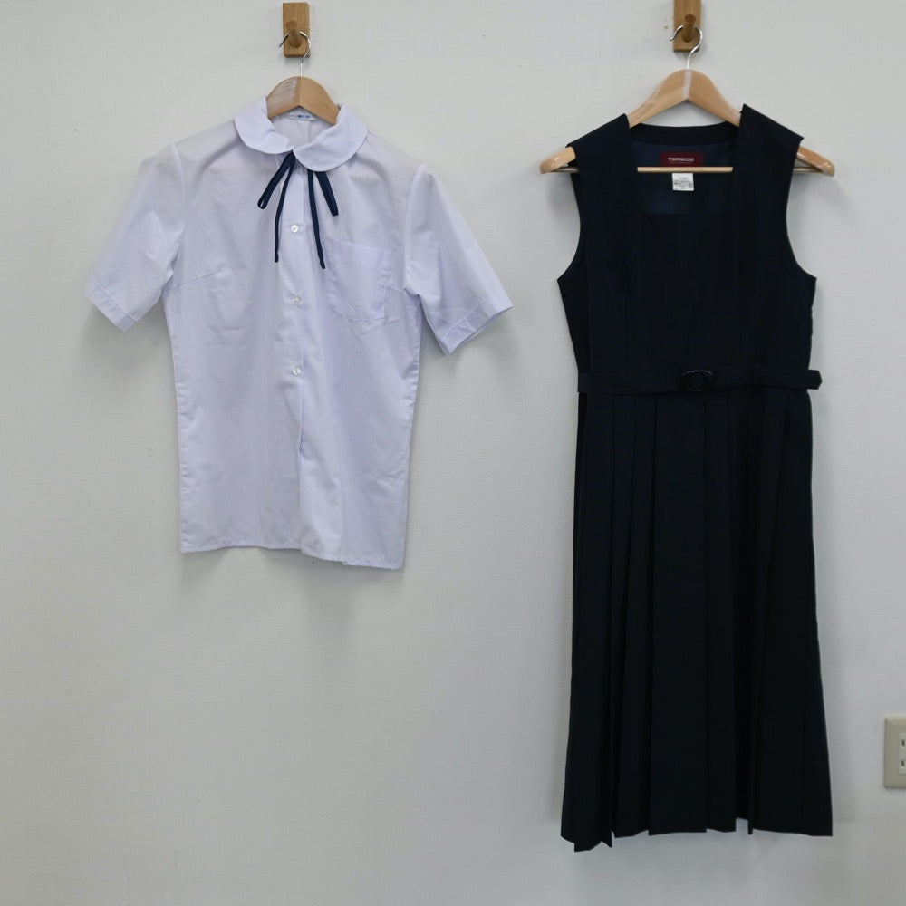 中古制服】千葉県 市川市立第二中学校 女子制服 3点（シャツ