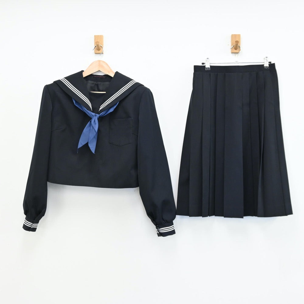 【中古】静岡県 長泉町立北中学校 女子制服 3点（セーラー服・スカート）sf011370