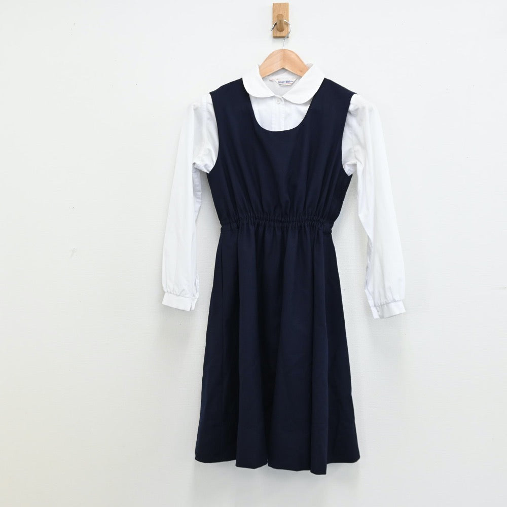 【中古】愛知県 私立聖霊高等学校 女子制服 4点（シャツ・ニット・ブレザー・ジャンパースカート）sf011421