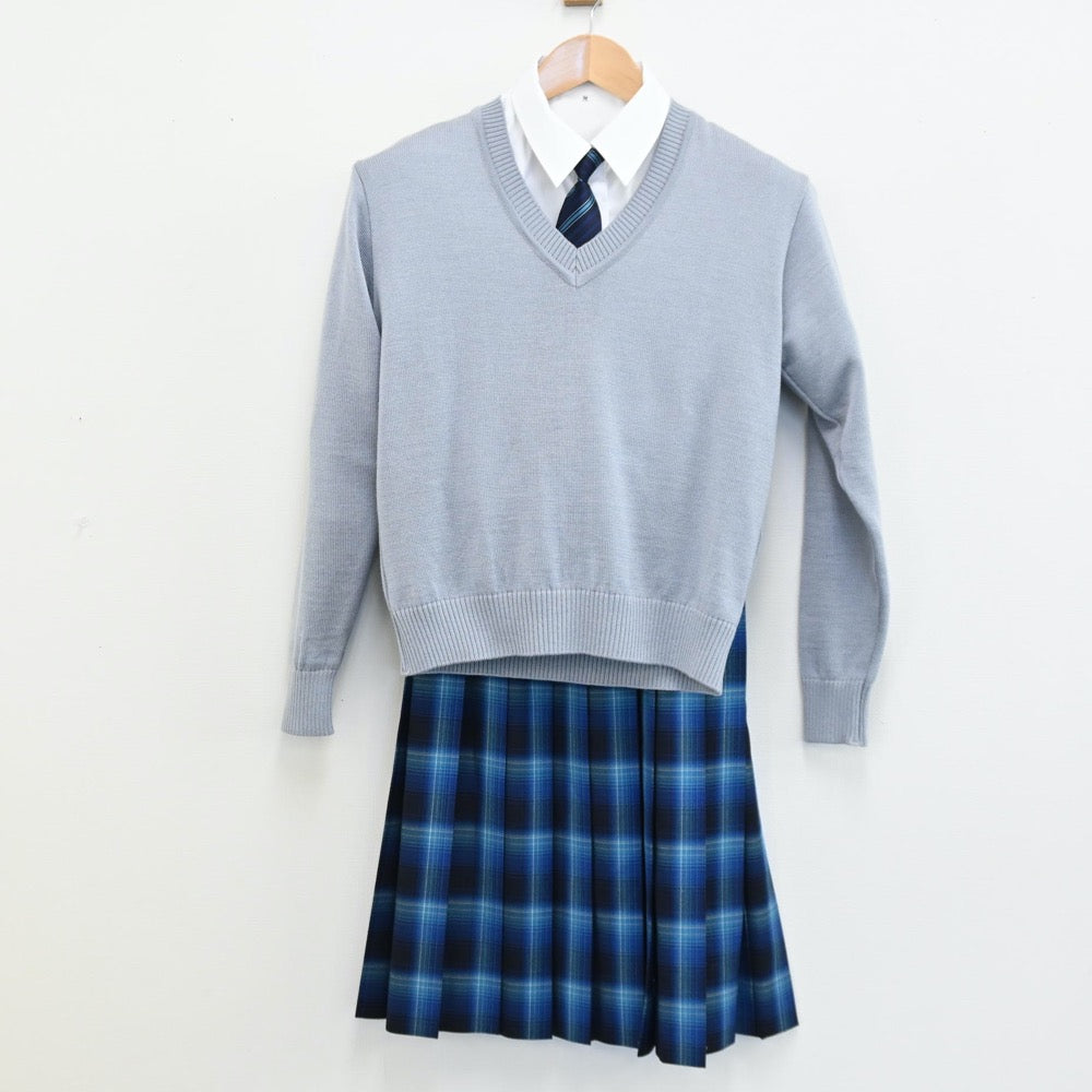 【中古】東京都 和洋九段女子中学校 女子制服 5点（ブレザー・シャツ・ニット・スカート）sf011430