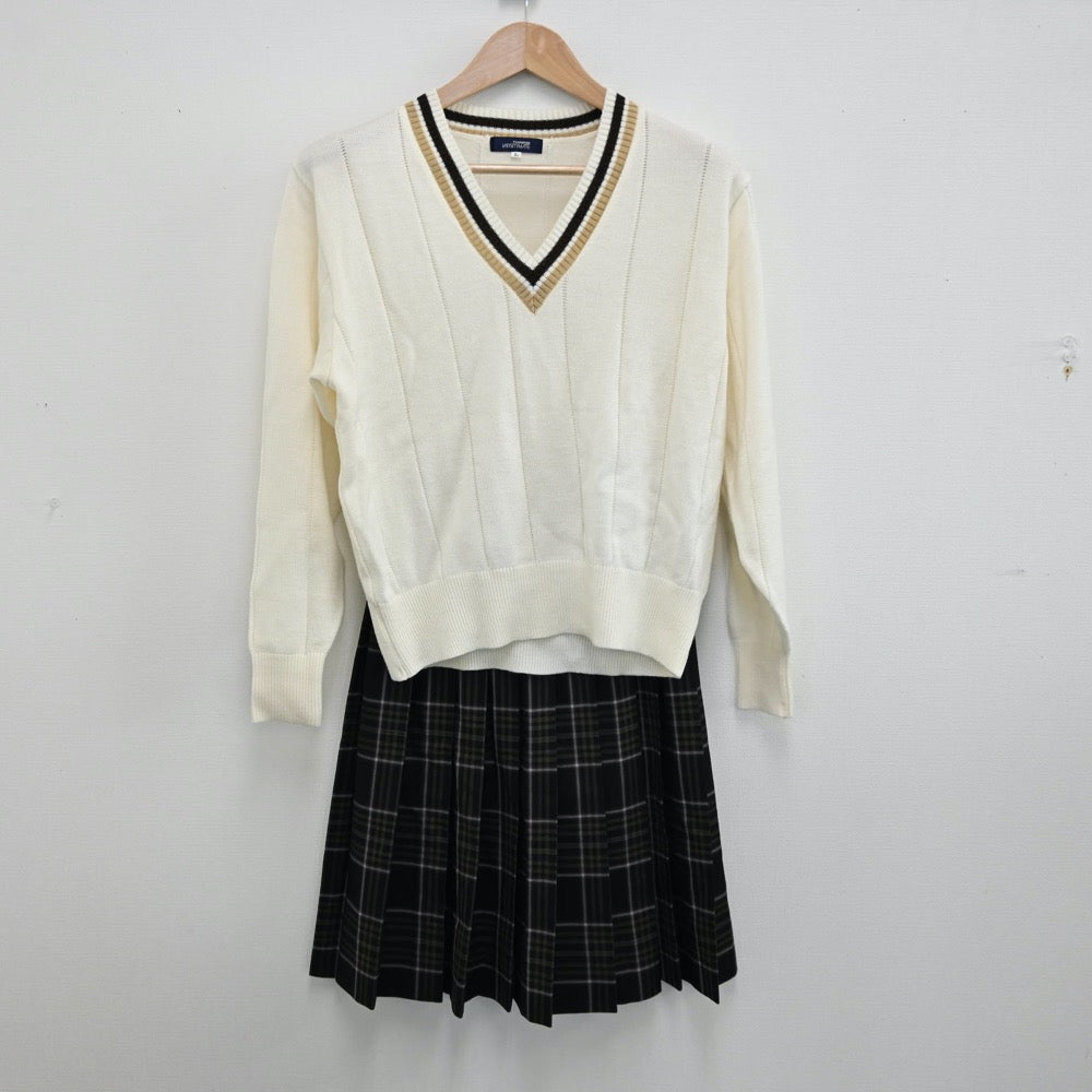 【中古】宮崎県 日向学院中学校 女子制服 6点（ブレザー・ニット・シャツ・スカート）sf011442