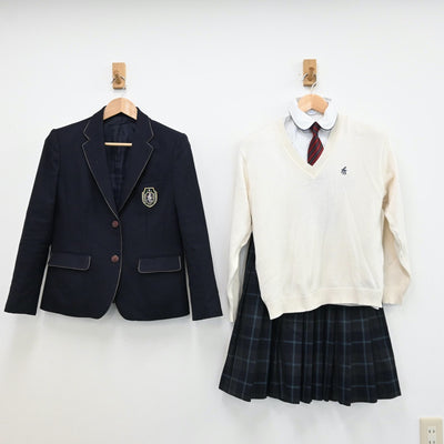 【中古】静岡県 浜松私立聖星高等学校 女子制服 6点（ブレザー・シャツ・ニット・スカート）sf011475