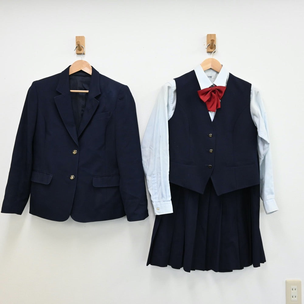 【中古】埼玉県 浦和実業学園高等学校 女子制服 6点（ブレザー・シャツ・ベスト・スカート）sf011480