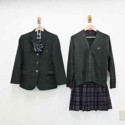 【中古】東京都 深川高等学校 女子制服 4点（ブレザー・ニット・スカート）sf011483