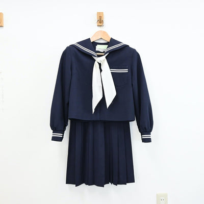【中古】静岡県 南陽中学校 女子制服 3点（セーラー服・スカート）sf011493
