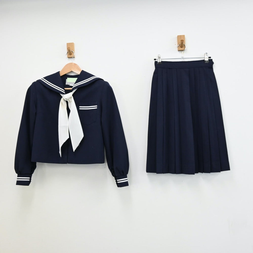 【中古】静岡県 南陽中学校 女子制服 3点（セーラー服・スカート）sf011494