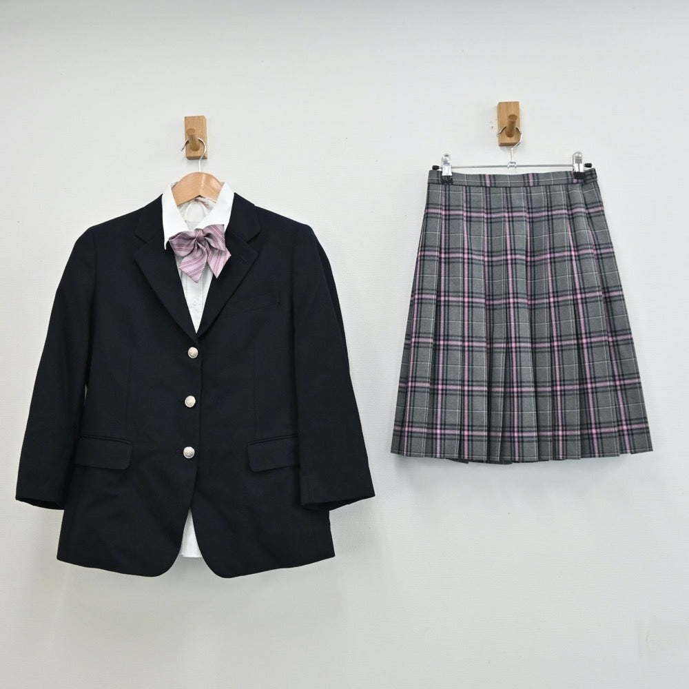 【中古】京都府 クラーク記念国際高等学校 女子制服 6点（ブレザー・シャツ・スカート）sf011501